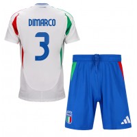 Taliansko Federico Dimarco #3 Vonkajší Detský futbalový dres ME 2024 Krátky Rukáv (+ trenírky)